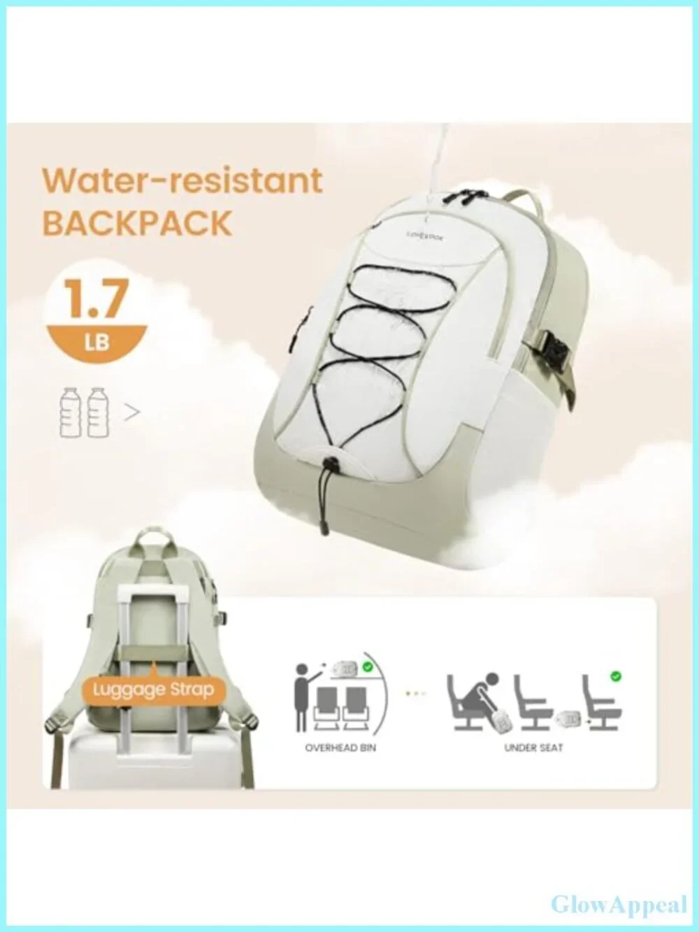 Laptop Backpack with Giant Tumbler Pocket Water Resistant 15.6 Inch